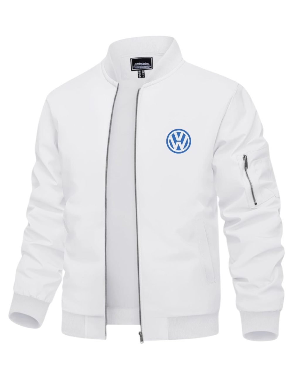 Men’s VW Volkswagen Embroidered Lightweight Bomber Jacket White